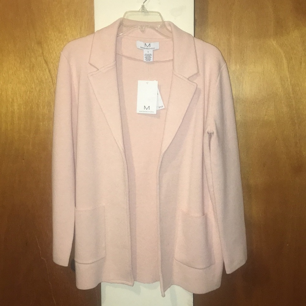 🌷 NWT Magaschoni Light Sweater Wool Blend Coat